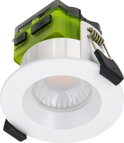 Luceco FTR6WCCT FType Mk2 White IP65 4W-6W 465lm-750lm CCT 90mm Fire-Rated Regressed Bezel LED Downlight
