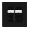 BG Screwless Matt Black 2 Gang RJ45 Data Socket FFBRJ452B Black Inserts by British General