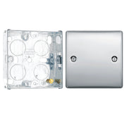BG Nexus Polished Chrome Single Blanking Plate NPC94 with 25mm Steel Back Box by British General (BG-NPC94+HGS02)