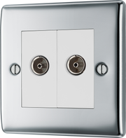 BG NPC66 Nexus Diplex Tv/fm, 2 Gang Co-axial and Satellite Polished Chrome by British General (BG-NPC66-Shopify-SA_1)