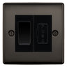 BG Nexus Black Nickel 2 Way Light Switch & 13A Fused Spur Plate | Black Insert by British General