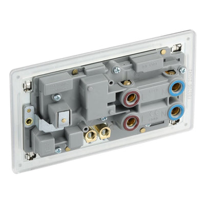 BG Screwless Brushed Steel 45 Amp Cooker Control Unit c/w Neon FBS70G with 25mm Steel Back Box