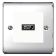 BG Nexus Polished Chrome HDMI Socket White insert by British General (BG-EMHDMIW+NPCEMS2-1)