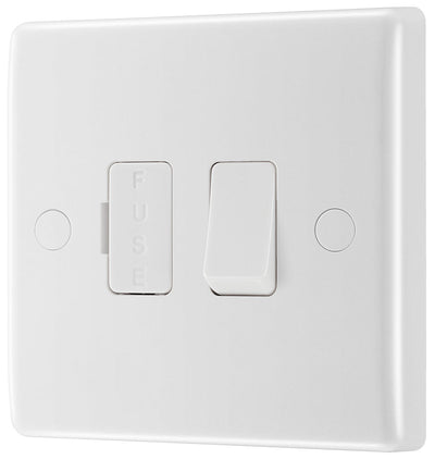 BG 851 Moulded Round Edge | White | 13A 2 Pole Flex Outlet Switched Fused Connection Unit by British General (BG-851)