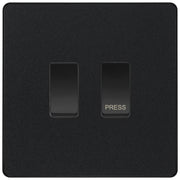 BG Evolve Matt Black 2G Grid Switch Kit – 20A 2-Way & Retractive Press Module by British General (BG-Evolve-MB-2G-1x2Way-1xPress)