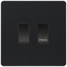 BG Evolve Matt Black 2G Grid Switch Kit – 20A 2-Way & Retractive Press Module by British General (BG-Evolve-MB-2G-1x2Way-1xPress)