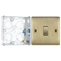 BG Nexus Antique Brass 20A 16AX Intermediate Light Switch NAB13 with 25mm Steel Back Box