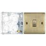 BG Nexus Antique Brass 20A 16AX Intermediate Light Switch NAB13 with 25mm Steel Back Box by British General (BG-NAB13+HGS02)