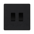 BG Evolve Matt Black 2 Gang Custom Grid Switch 1x Intermediate 1x 2 Way Switch