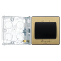 BG Evolve Satin Brass Fan Isolator Switch PCDSB15B with 25mm Steel Back Box