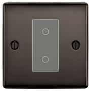 BG Nexus Black Nickel Single Secondary Touch Dimmer Switch Grey Insert