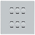 BG Polished Chrome Screwless Flat Plate 6 Gang Trailing Edge LED Dimmer Light Switch 2 Way Custom Switch