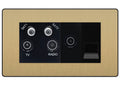BG Evolve Satin Brass Quadplex Combination TV Socket PCDSB69B
