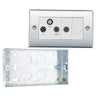 BG Nexus Polished Chrome Triplex TV/FM/Sat Socket + Return & Tel. NPC68 with 25mm Steel Back Box by British General (BG-NPC68+HGS04)