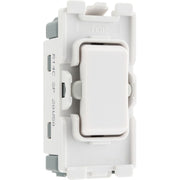 BG R14C Nexus Grid White 20A 20AX 2 Way 1 Pole Retractive PRESS Centre-Off Switch Module by British General (BG-R14C-Shopify-SA_1)
