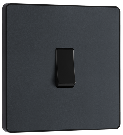 BG Evolve Matt Grey Single Light Switch 1G 2 Way PCDMG12B