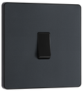 BG Evolve Matt Grey Single Light Switch 1G 2 Way PCDMG12B