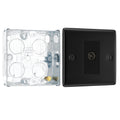 BG Nexus Matt Black Single Isolated Coaxial Socket NFB62 with 25mm Steel Back Box