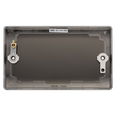 BG Nexus Black Nickle Double Blanking Plate NBN95 with 35mm Steel Back Box