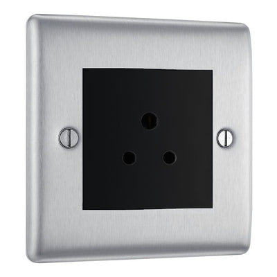 BG Nexus Metal Brushed Steel 5A Unswitched Socket NBS29MB by British General (BG-NBS29MB)