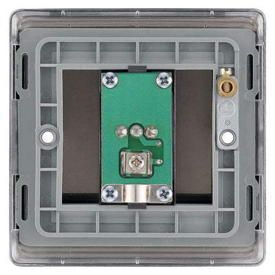 BG Nexus Black Nickel 1 Gang Isolated Co-Axial Socket NBN62 with 35mm Steel Back Box