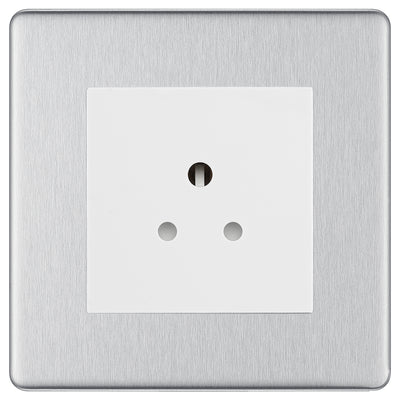 BG Nexus Screwless Brushed Steel 2A Unswitched Socket FBS28MW by British General (BG-FBS28MW)