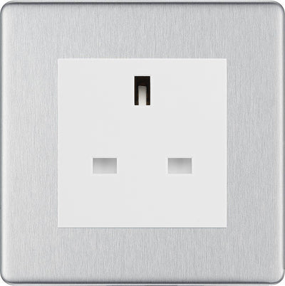 BG Nexus Screwless Brushed Steel 13A Unswitched Socket FBSUSSW by British General (BG-FBSUSSW)