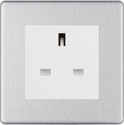 BG Nexus Screwless Brushed Steel 13A Unswitched Socket FBSUSSW by British General (BG-FBSUSSW)