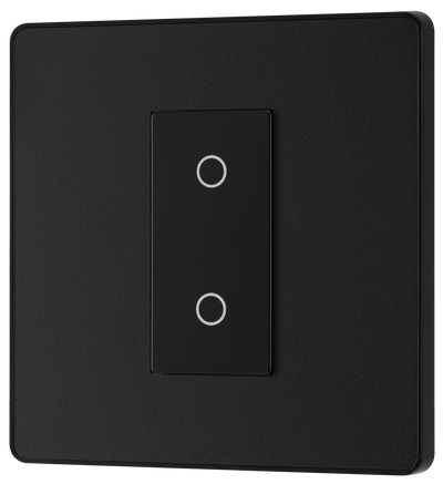 BG Evolve PCDMBTDM1B Matt Black 1 Gang 200W Dimmer-Black Insert