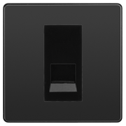 BG Evolve Black Chrome Single Secondary Telephone Socket, Screw Terminal - Black Insert by British General (BG-PCDBCEMS1B+EMBTSSB)