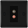 BG Nexus Matt Black Euro Module RCA X 2 Outlet NFBRCA2B