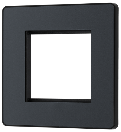 BG Evolve PCDMGEMS2B Matt Grey 2 Euro Module Front Plate - Black Insert