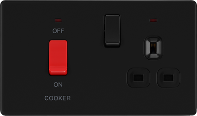 BG Evolve Matt Black 45A Cooker Control Unit Socket FFB70B