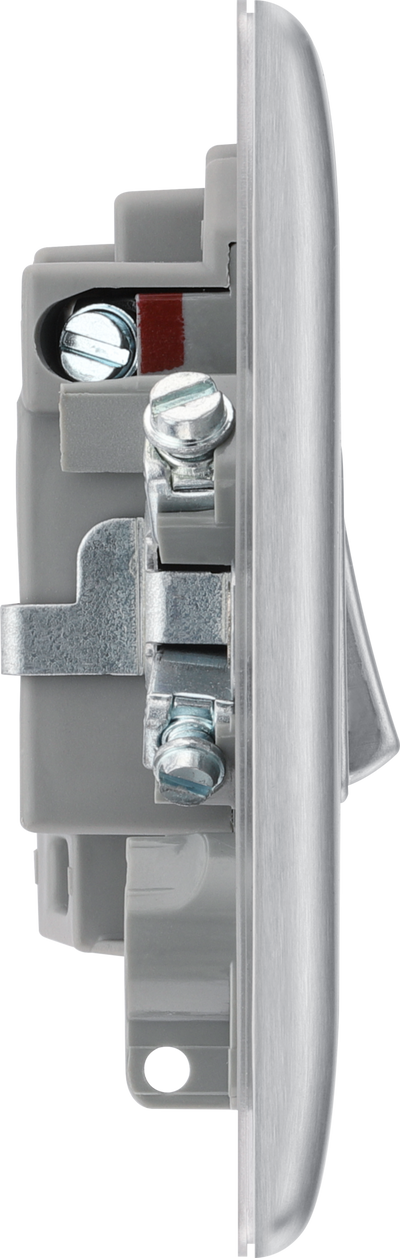 BG NBS50 Nexus Metal Brushed Steel 13A Switched Fused Spur Unit