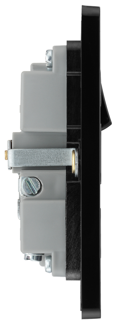 BG Evolve PCDCP21U2B Polished Copper 1 Gang 13A 2x USB-A 2.1A Switched Socket Outlet - Black Insert