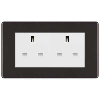 BG Screwless Black Nickel 4 Gang 13A Unswitched Socket - FBN4GUSSW by British General (BG-FBN4GUSSW)