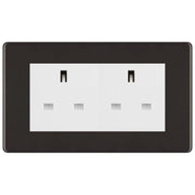 BG Screwless Black Nickel 4 Gang 13A Unswitched Socket - FBN4GUSSW by British General (BG-FBN4GUSSW)