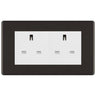 BG Screwless Black Nickel 4 Gang 13A Unswitched Socket - FBN4GUSSW by British General (BG-FBN4GUSSW)