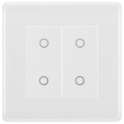 BG Nexus White Moulded Double Master Touch Dimmer Switch by British General (BG-8EMS2+EMTDMW)