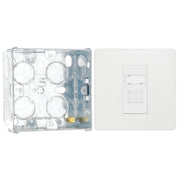 BG Evolve Pearlescent White RJ45 Cat6 Single Data Socket PCDCLRJ451W with 35mm Steel Back Box