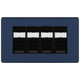 BG Evolve Matt Blue 4 Gang RJ45 Cat5e Data Socket Black Inserts