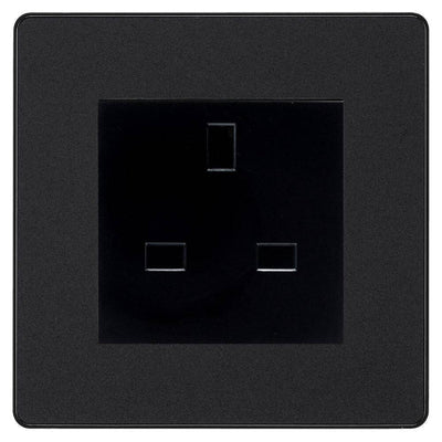 BG Evolve Matt Black 13A Unswitched Socket PCDMB13AUSSB