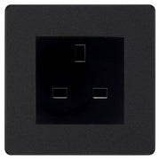 BG Evolve Matt Black 13A Unswitched Socket PCDMB13AUSSB by British General (BG-PCDMB13AUSSB)