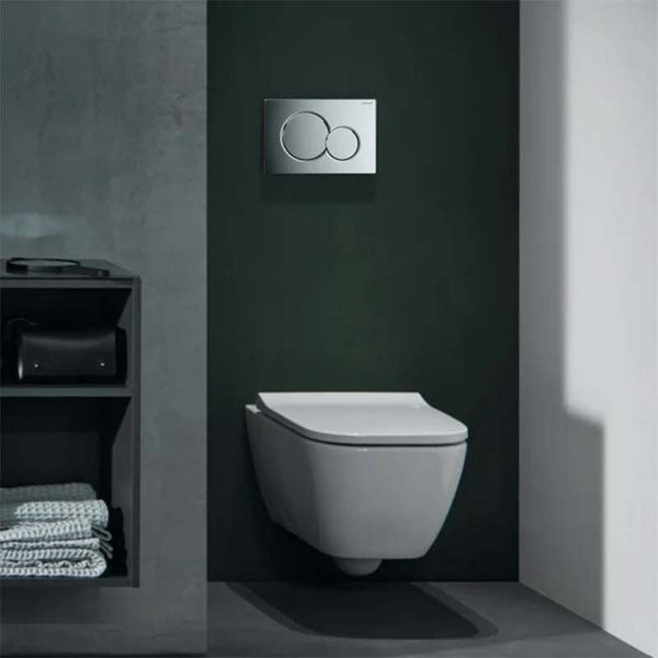 Geberit Sigma Toilet Pack Wall-Hung Pan, Frame, Flush & Seat - 118.349.21.1