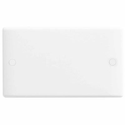 BG 895 Moulded Round Edge | White | 2 Gang Blank Plate by British General (BG-895)