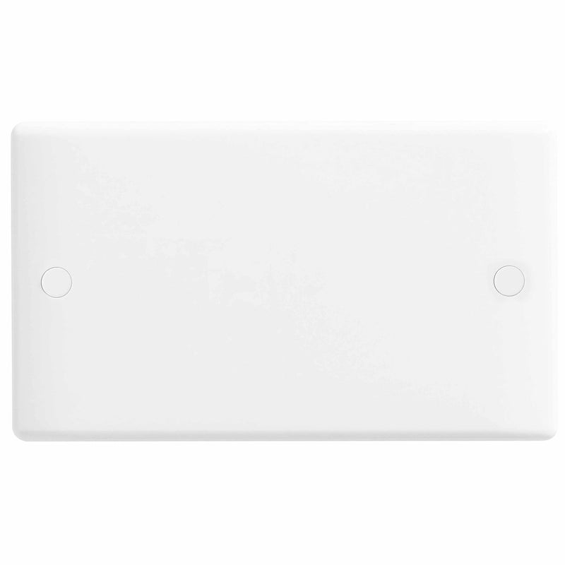 BG 895 Moulded Round Edge | White | 2 Gang Blank Plate