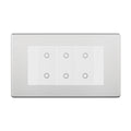 BG Nexus Screwless Brushed Steel Triple Secondary Touch Dimmer Switch - White Insert