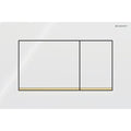 Geberit Sigma20 Square WC Dual Flush Plate - White / Gold - 115.883.KK.1