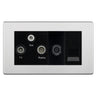 BG Screwless Brushed Steel TV/FM/SAT + Return & 1 Gang Tel - Screened Triplex Socket FBS68B by British General (BG-FBS68B)