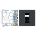 BG Evolve Matt Grey RJ45 Cat6 Single Data Outlet PCDMGRJ451B with 35mm Steel Back Box